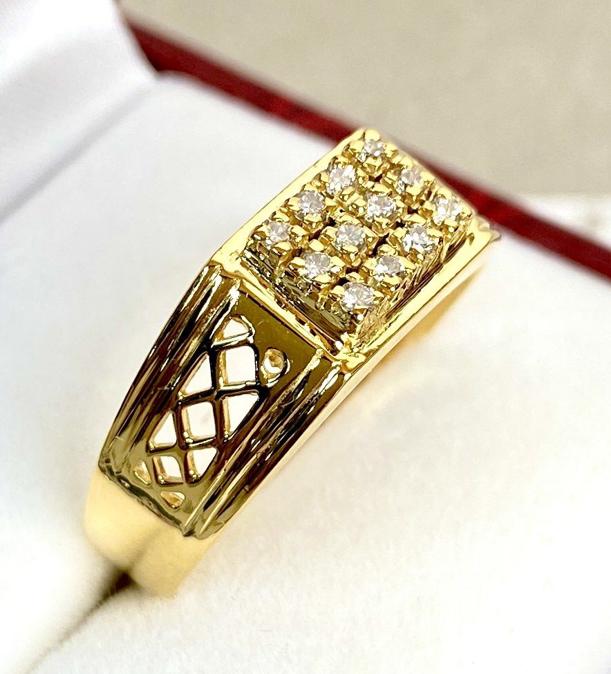 Gold ring design for male with diamond shop