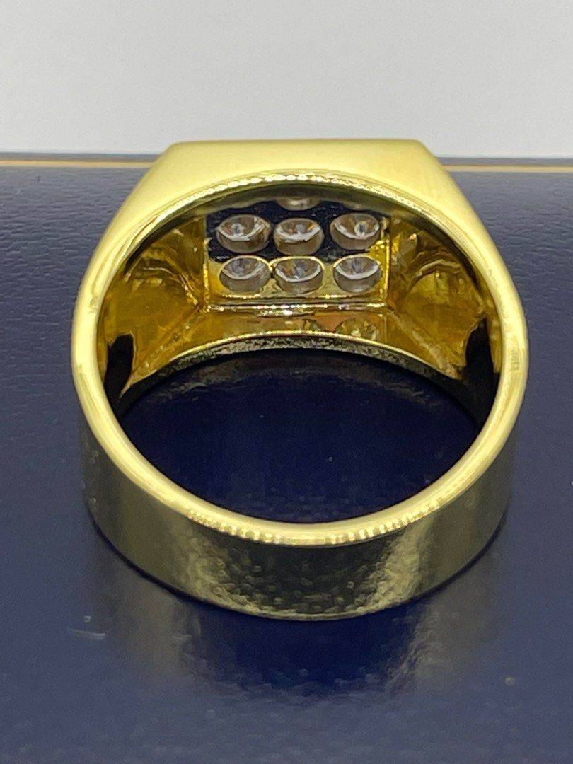 Mens 18k yellow clearance gold diamond rings