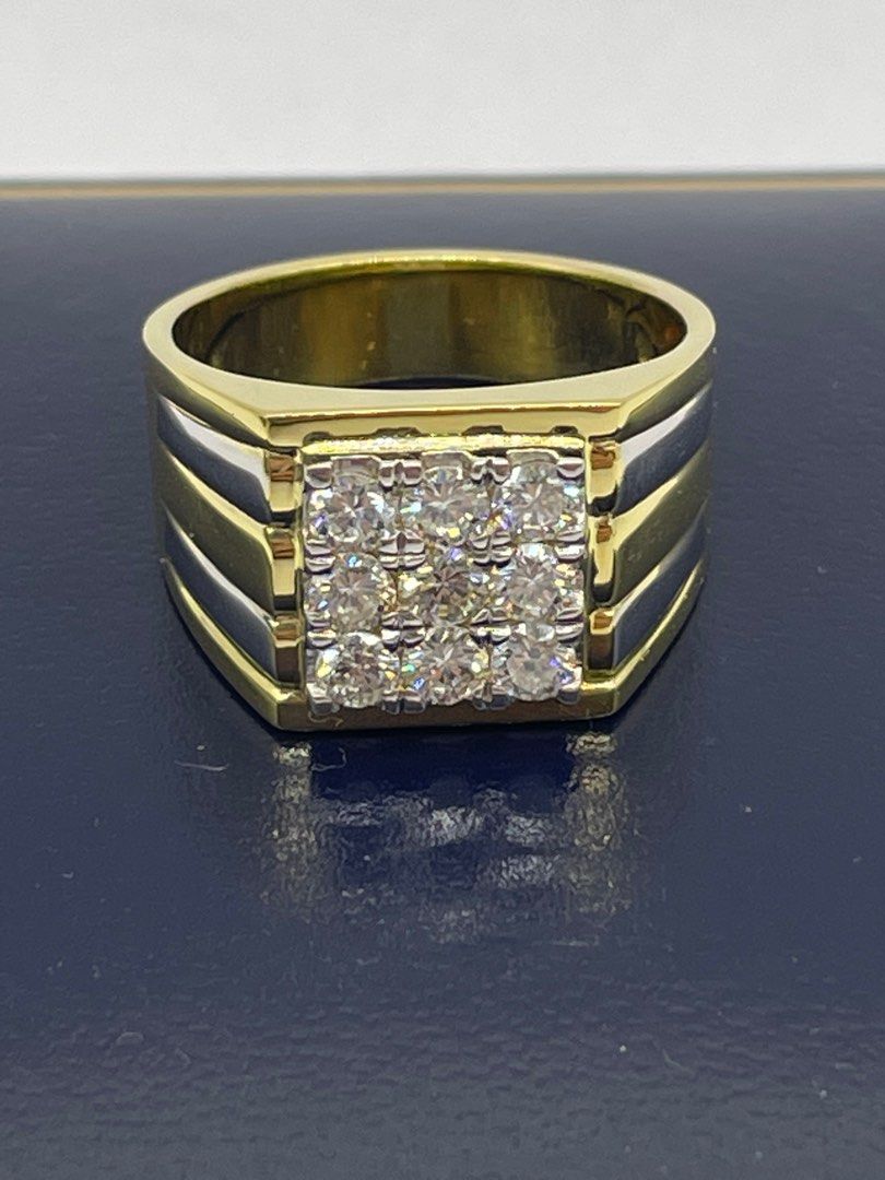 Mens 18k hotsell gold diamond rings