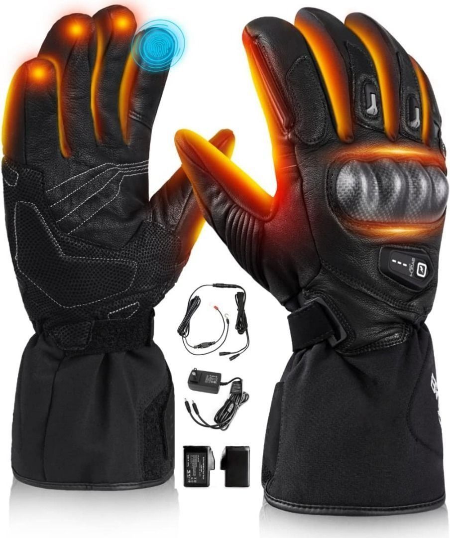 Women's heated motorcycle top gloves