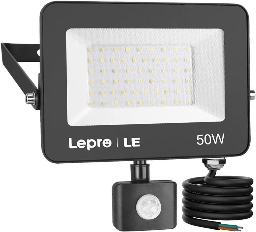 ???? DISCOUNTED ????Lepro Security Lights Outdoor Motion Sensor, 50W PIR Sensor  Security Light, 4200 Lumens Super Bright, Ultra Thin, Water-Resistant Flood  Light for Garden, Patio, Backyard, Rooftop and More [Energy Class F],