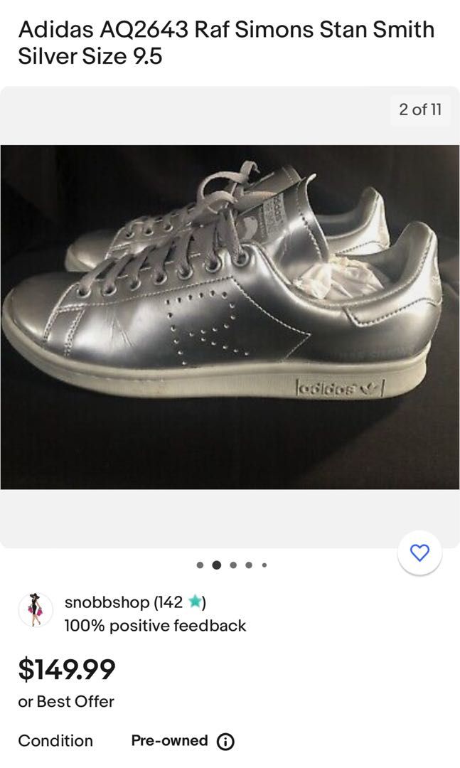 Adidas Stan Smith X Raf Simons (Silver Metallic), Women's Fashion,  Footwear, Sneakers on Carousell