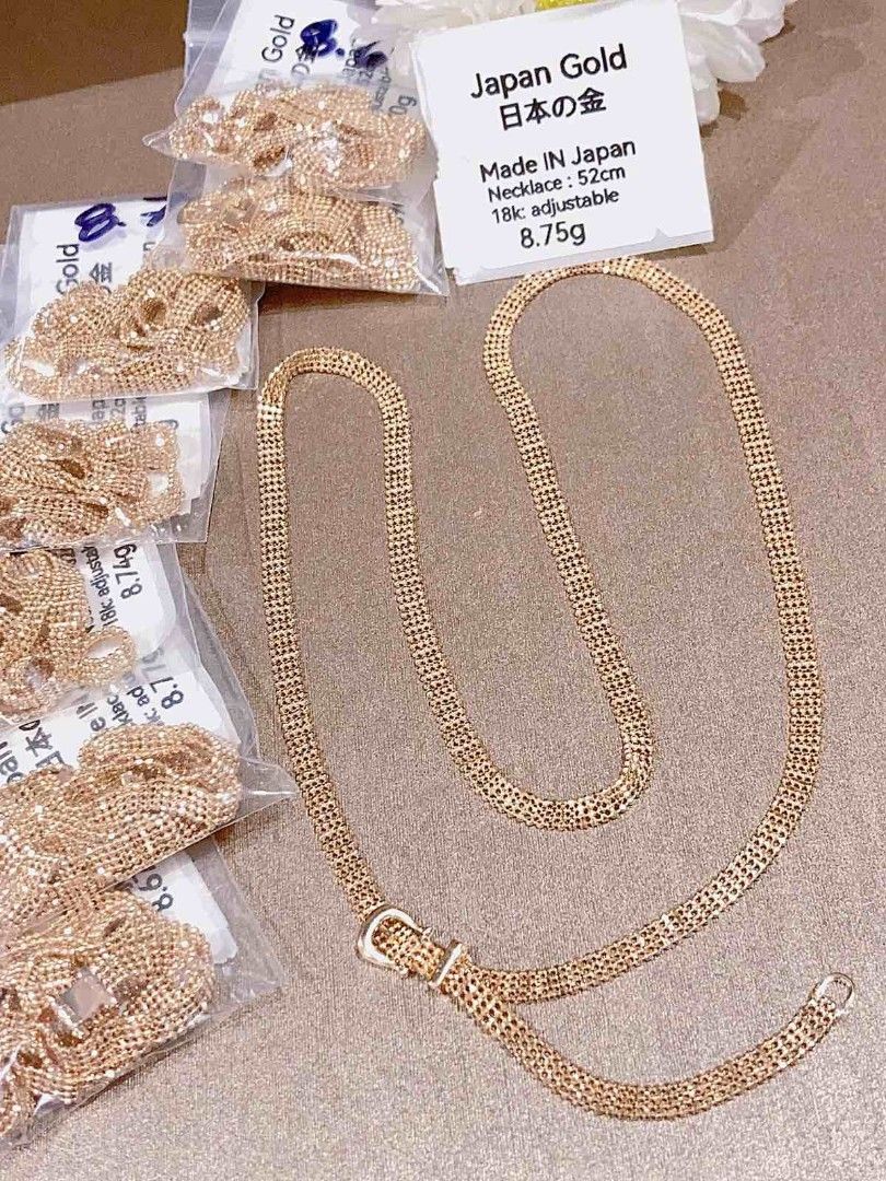 Adjustable Belt design necklace made in Japan Gold k, Women's