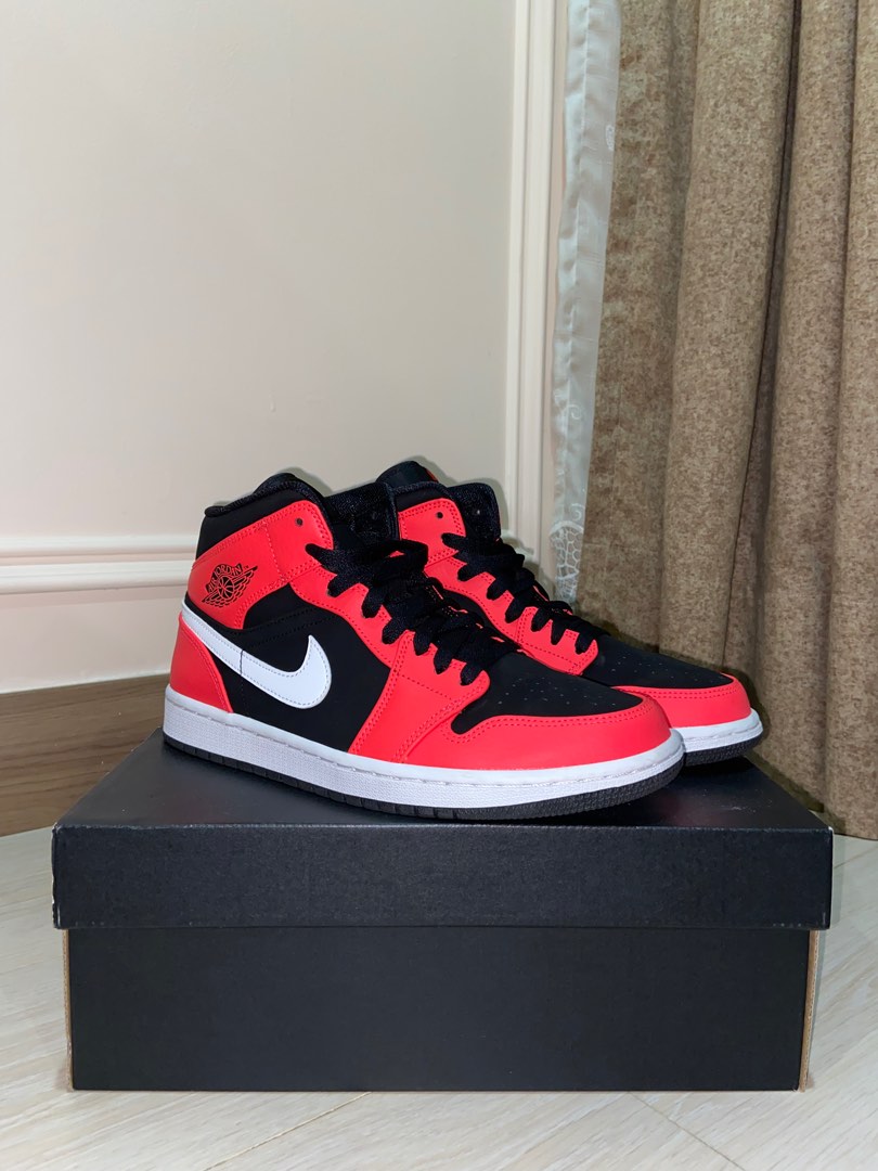 Air Jordan 1 Mid Infrared 23 Men s Fashion Footwear Sneakers on