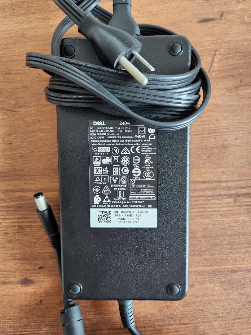 Alienware m15 R2 laptop (Dell) power charger / cord (US plug