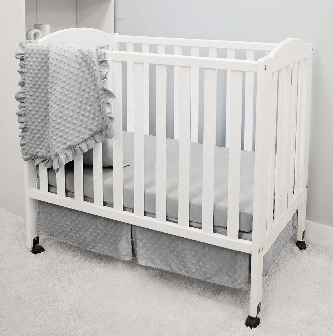 American Baby Company Mini Portable Crib Bedding Set Grey