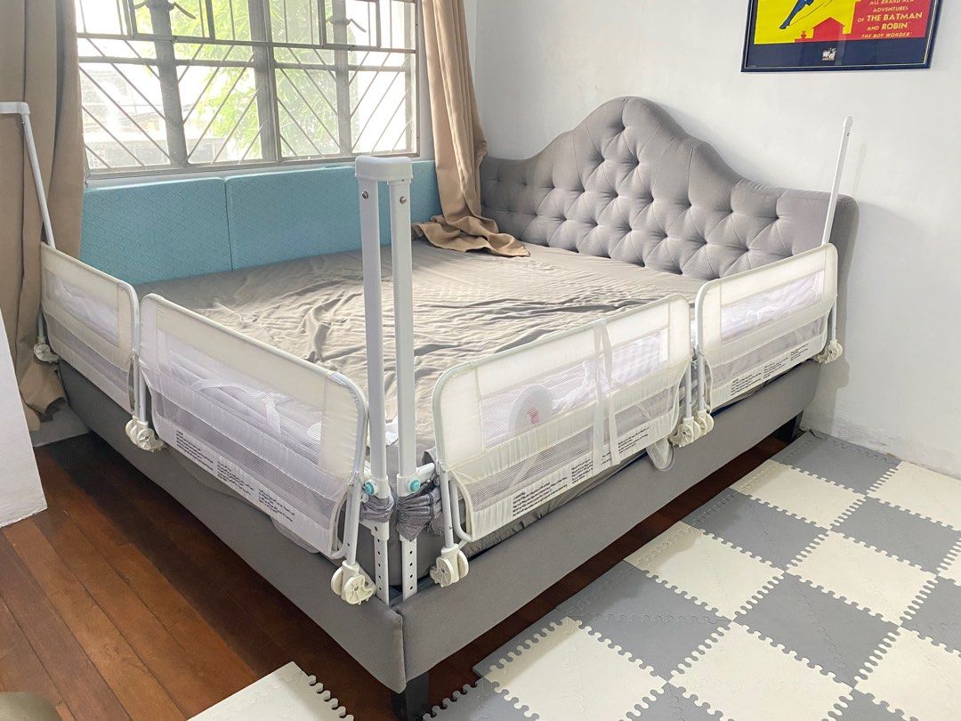 Anko bed rail baby bed fence (Category: Bed Guards) located in Pasig City. Submitted by katrina_angela_teng (Listing ID 1220370643, Image 2). Description: Selling 4 pcs bed rail Can fit up to king size bed Very sturdy .