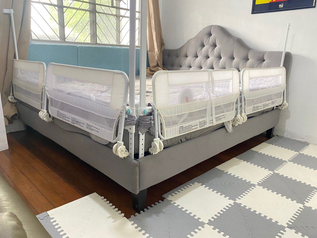 Anko bed rail baby bed fence (Category: Bed Guards) located in Pasig City. Submitted by katrina_angela_teng (Listing ID 1220370643, Image 1). Description: Selling 4 pcs bed rail Can fit up to king size bed Very sturdy .
