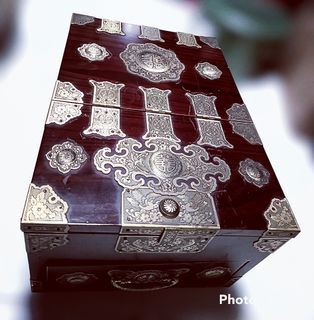 Antique Chinese Travelling Vanity Box Barber's Box Jewelry Box