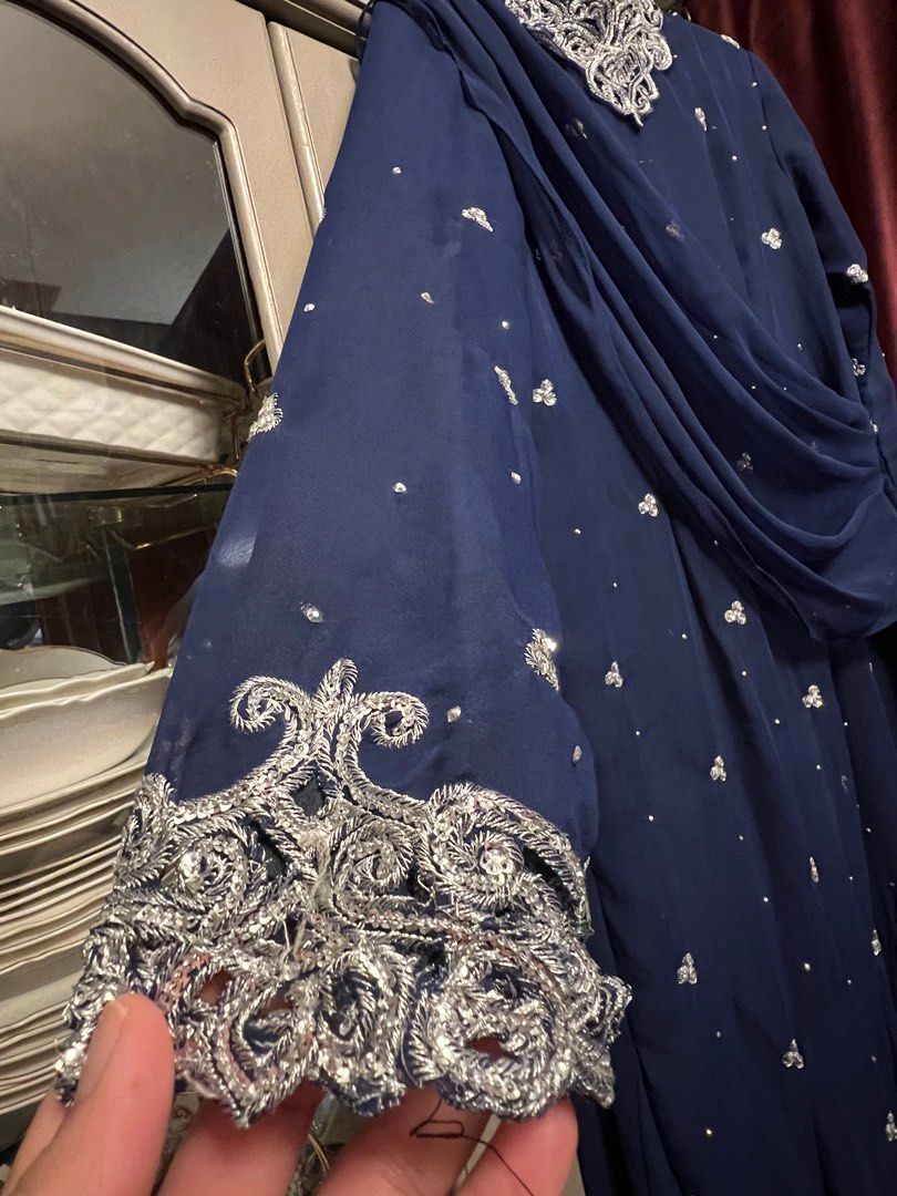 Baju kurung dress Blue kain Sari Women s Fashion Muslimah