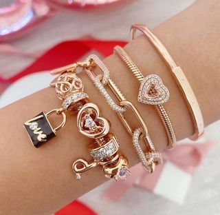 ⭐BIG SALE PANDORA AUTH ROSE GOLD CHARM -950 EACH ( INITIAL /CHAIN BRACELET SOLD OUT) 950 EACH FOR CHARMS / OPEN BANGLE -2100