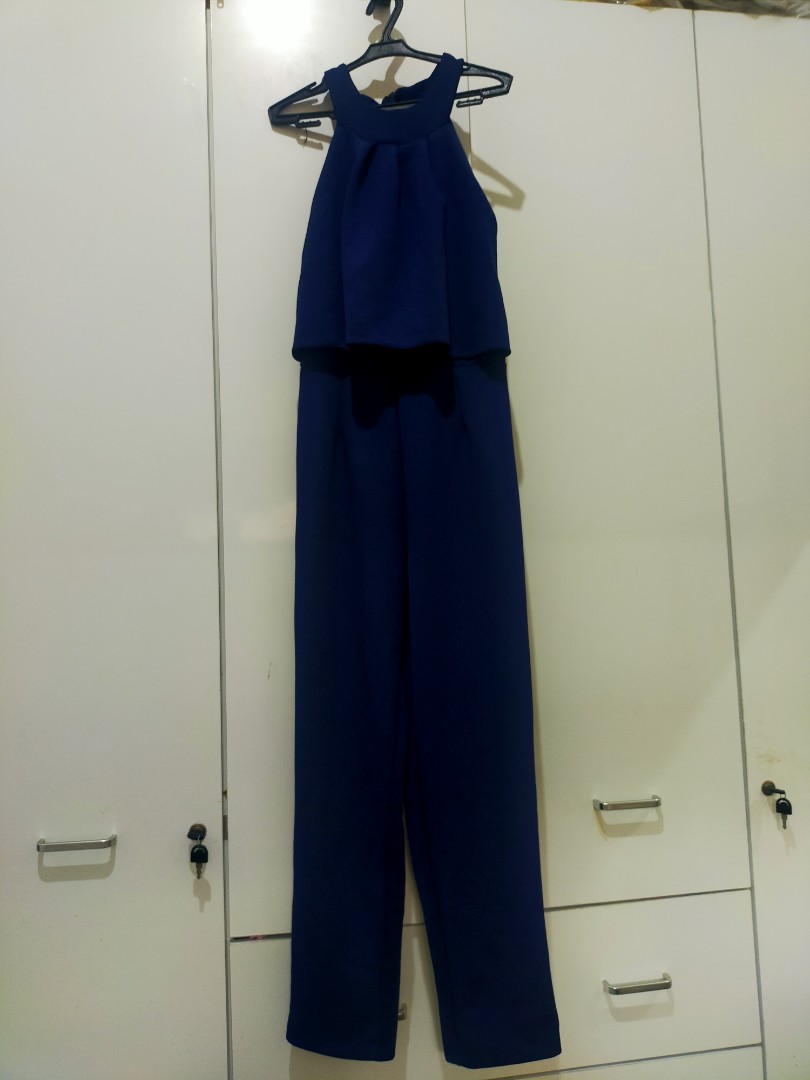 blue jumpsuit