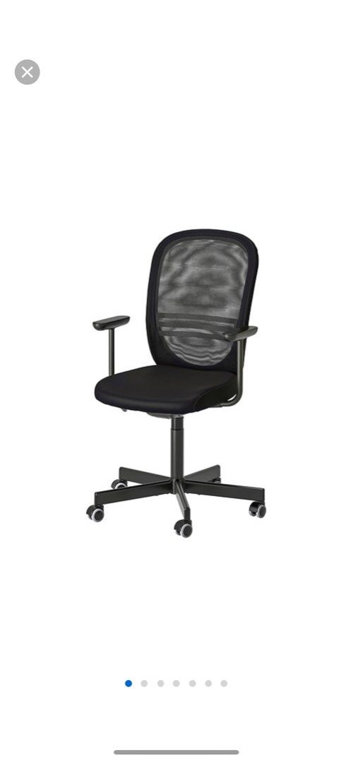 BNIP Free delivery FLINTAN Office chair with armrests Black Furniture Home Living Furniture Chairs on Carousell