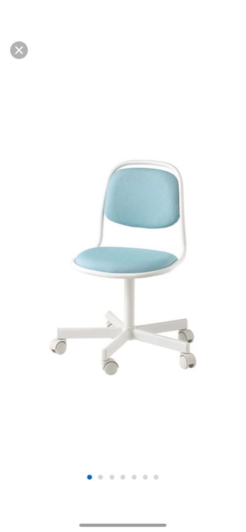 BNIP Free delivery ORFJALL Children s desk chair White vissle blue green Furniture Home Living Furniture Chairs on Carousell