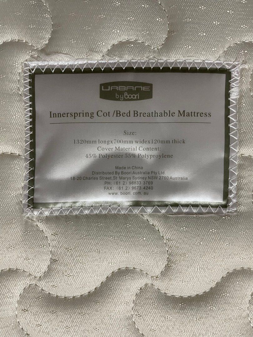 Boori cot mattress, Furniture & Home Living, Furniture, Bed Frames