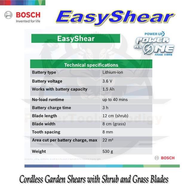 BOSCH GRASS SHEAR SET/ BOSCH EASY SHEAR 3.6V/ SHEAR CUTTER64884983744131111