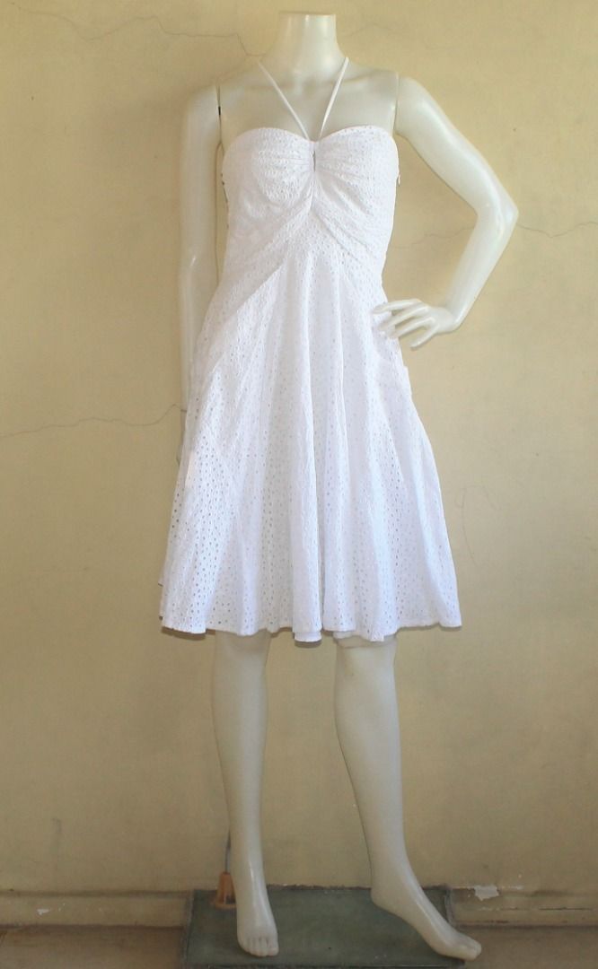 Calvin klein online white eyelet dress