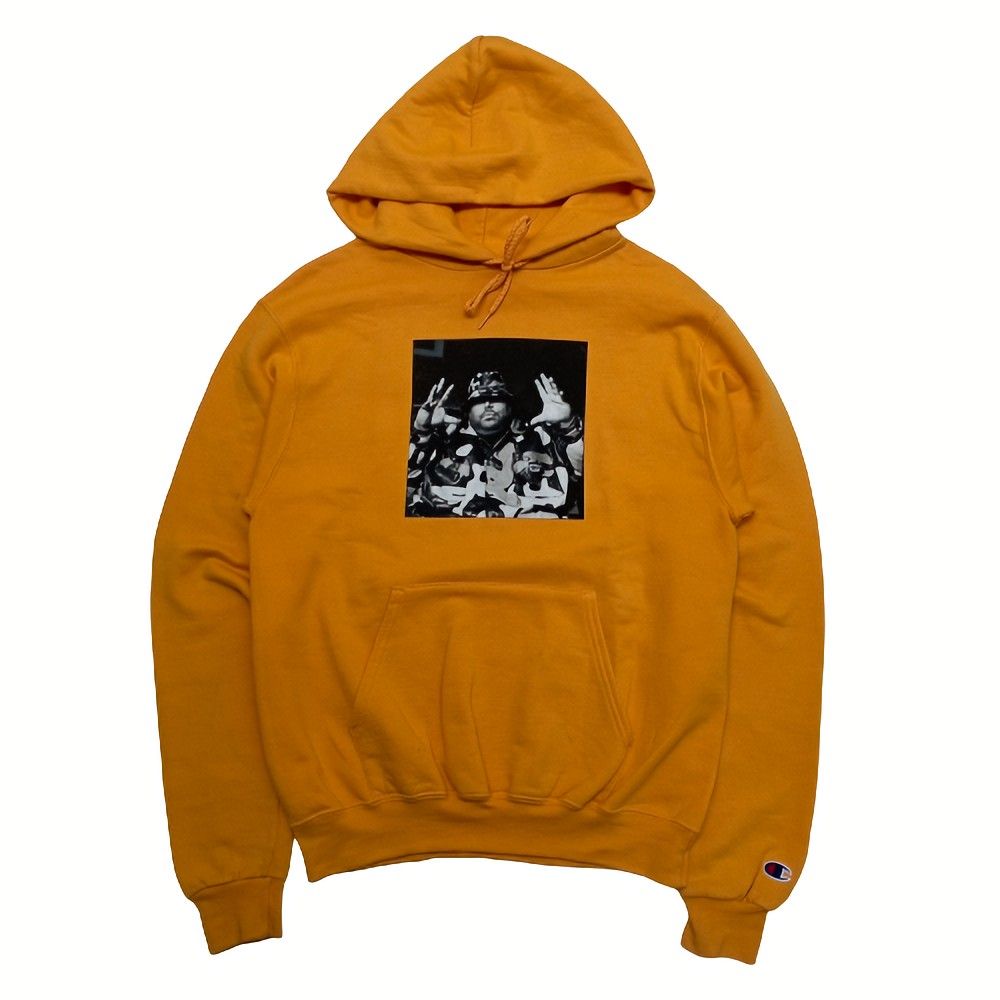 Champion x Pleasures Big Pun Hoodie Fesyen Pria Pakaian Baju Luaran di Carousell