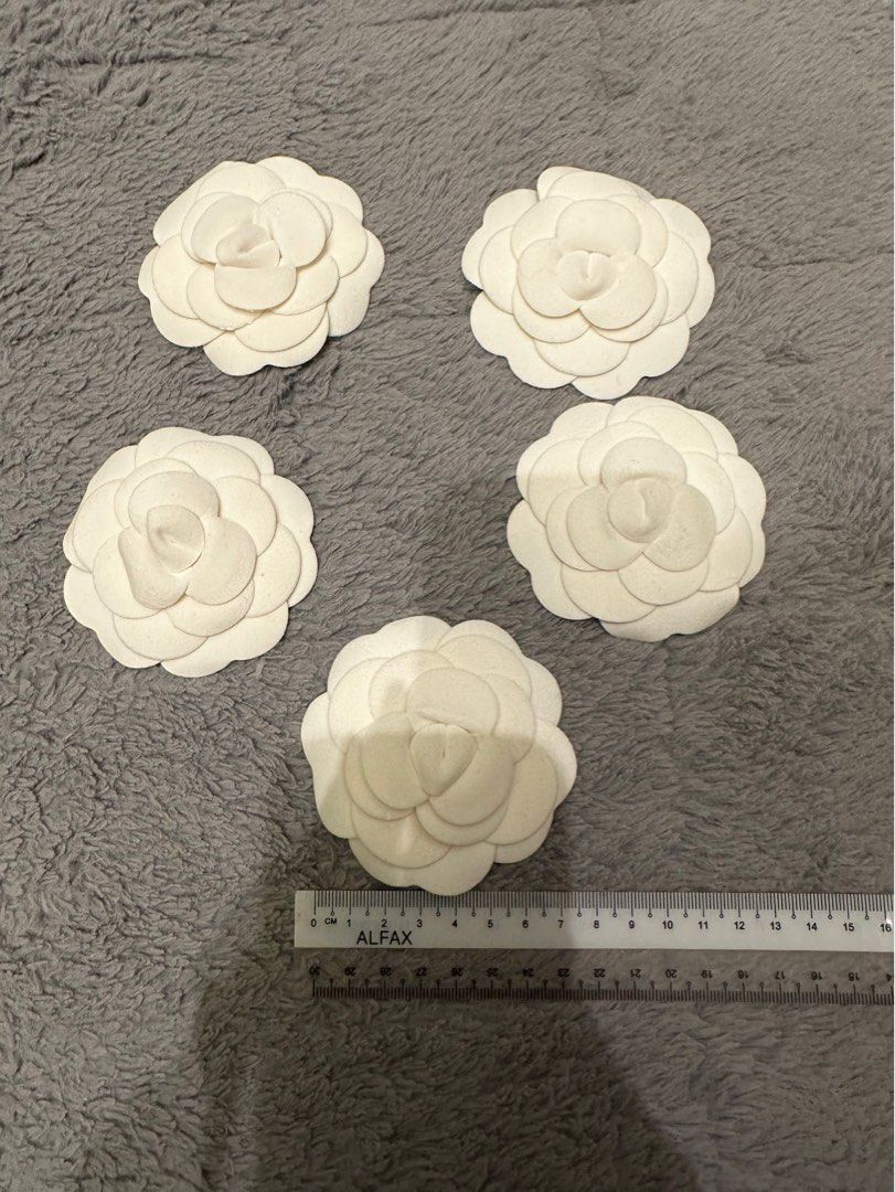 CHANEL, Accessories, 2 Chanel White Camellia Flower