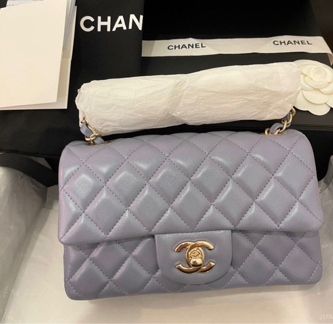 Chanel mini light purple 22B, Luxury, Bags & Wallets on Carousell