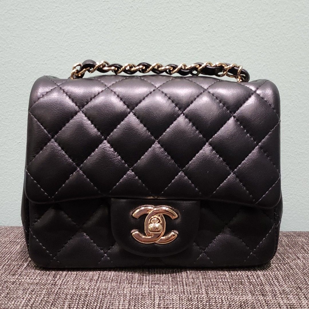 Chanel Mini Rectangular Pearl Crush Quilted Blue Lambskin Aged Gold Ha –  Coco Approved Studio