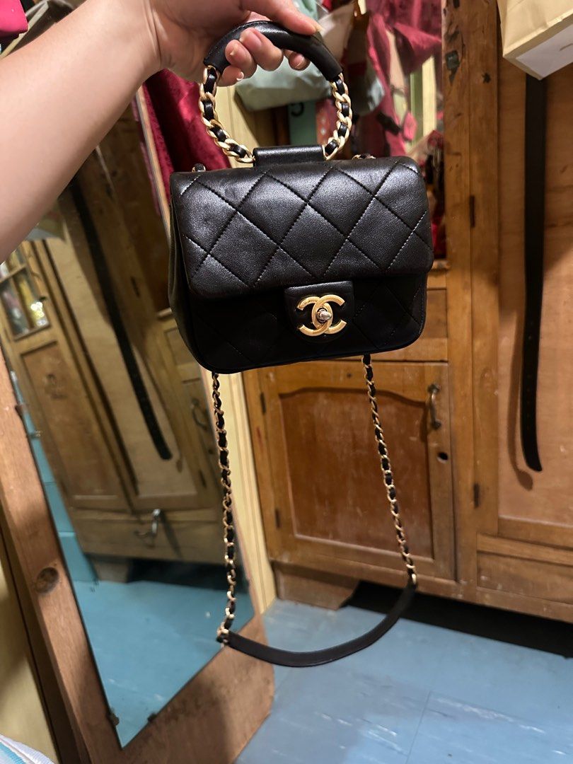Chanel round handle, Luxury, Bags & Wallets on Carousell