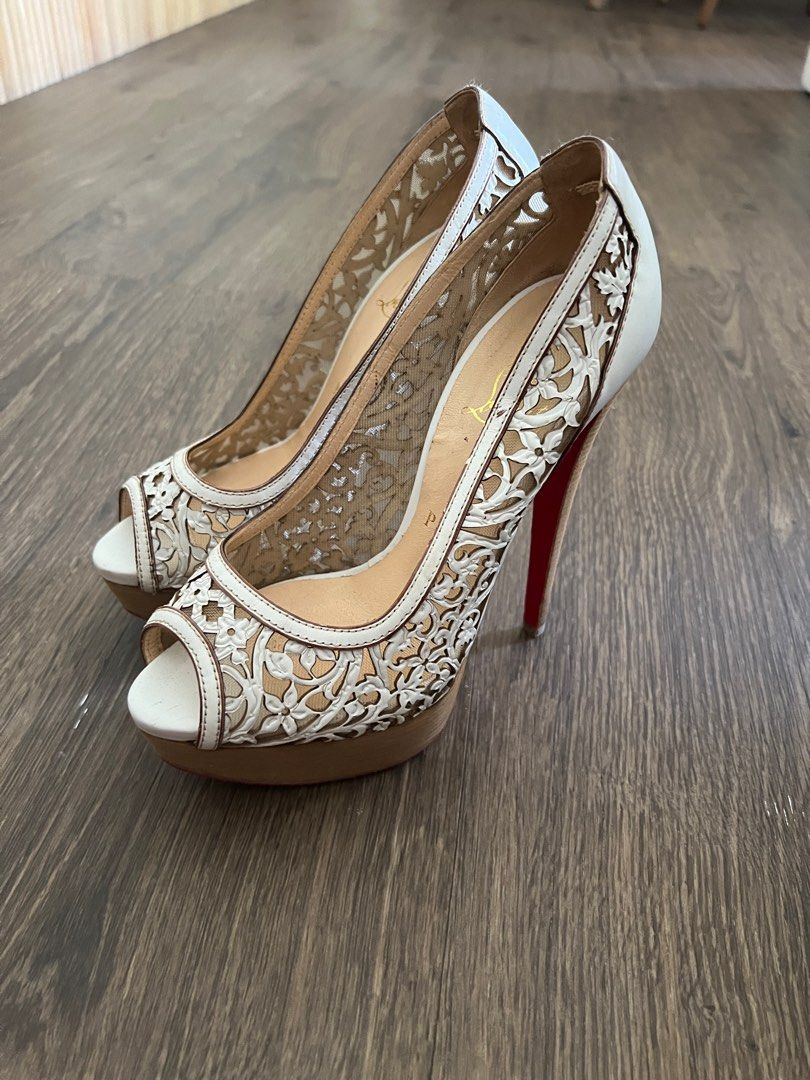 Christian Louboutin Calf Laser Cut Pumps in White EU36 Luxury Sneakers Footwear on Carousell