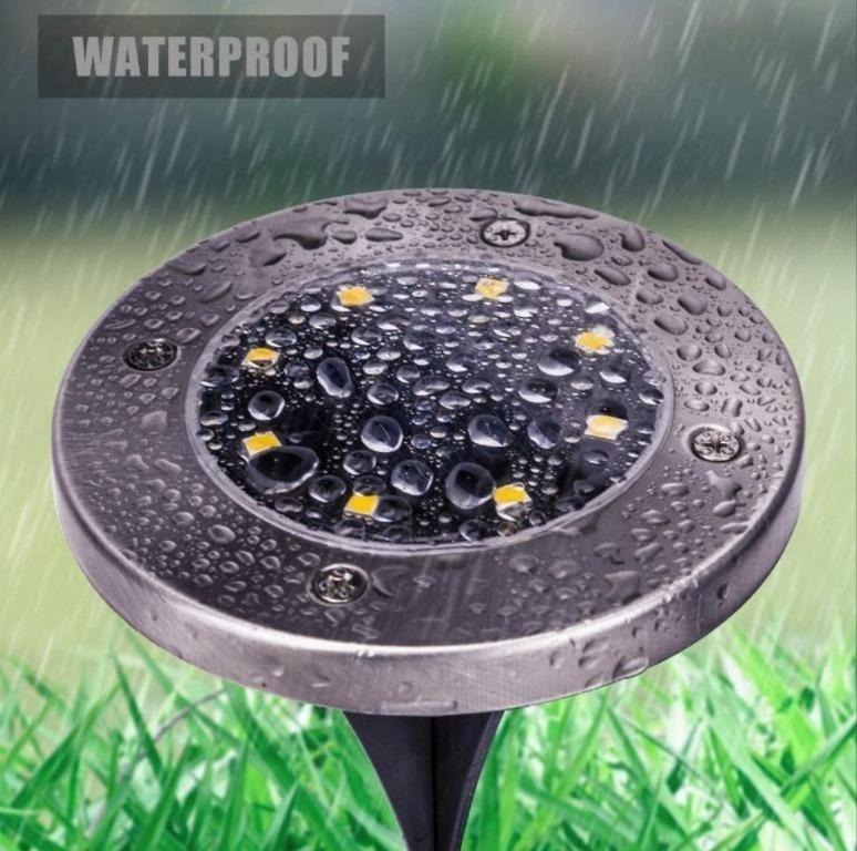 (CLEARANCE SALE) 4 Pack Solar Ground Lights, 8 Solar Powered LED Disc