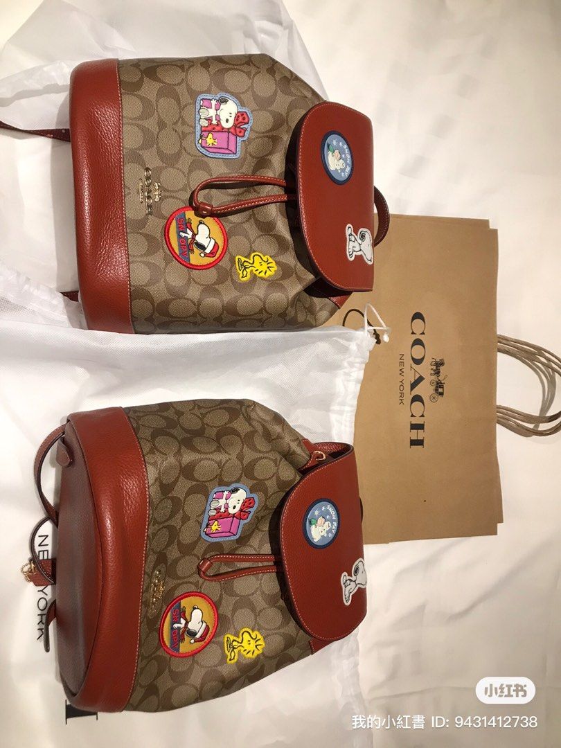 Coach snoopy backpack carousell