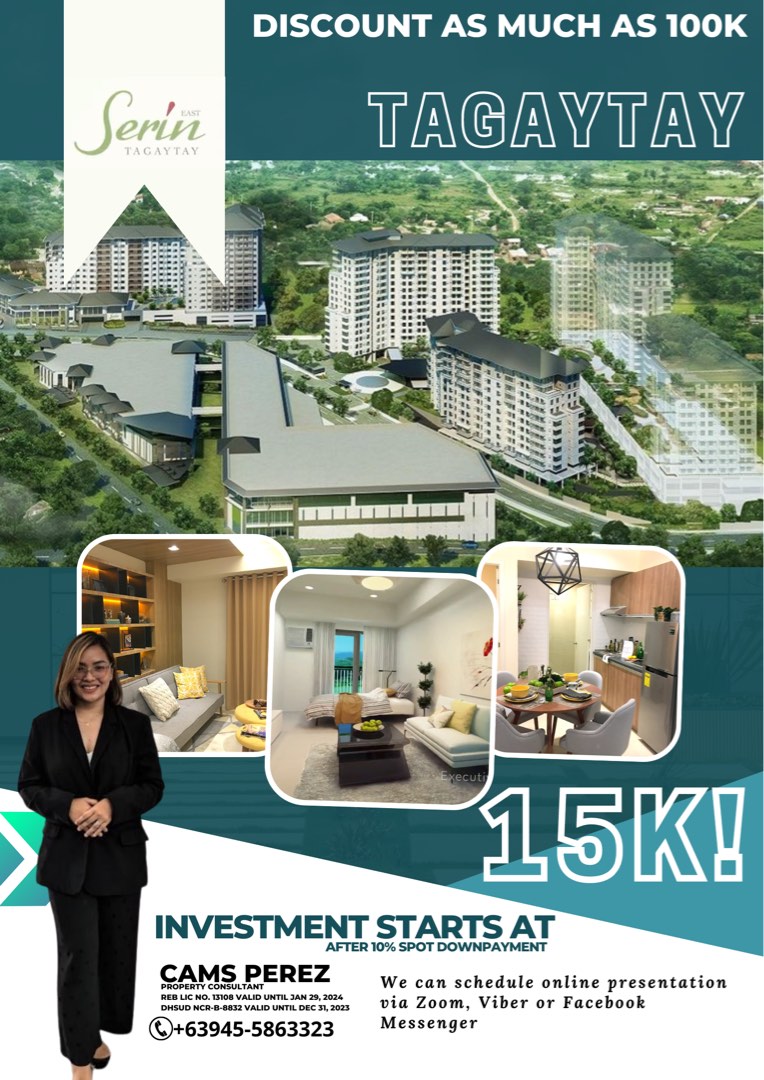 Ayala Serin Condo for sale Studio Tagaytay near Ayala Mall, Property