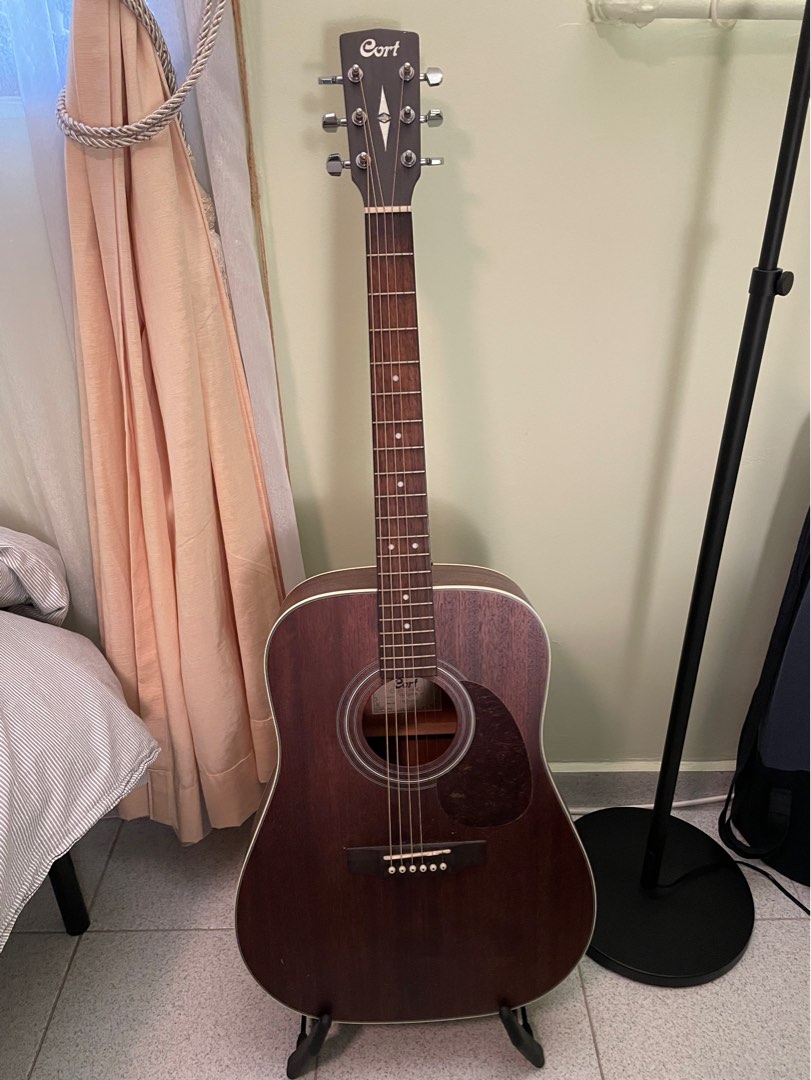 Cort Acoustic Guitar + K&M stand, Hobbies & Toys, Music & Media