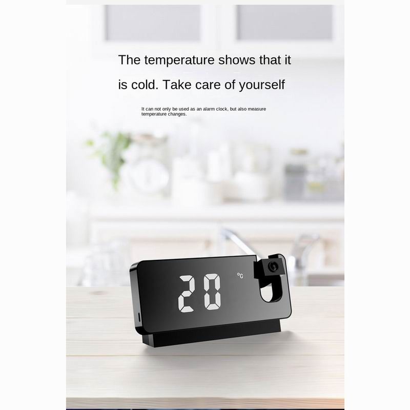 HD LED Projection Alarm Clock Digital Projector Time Display Date