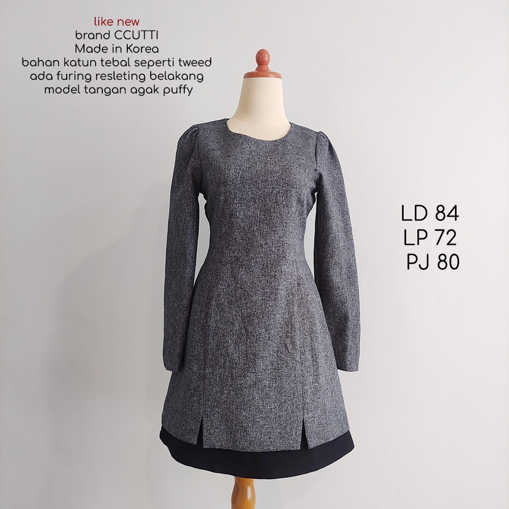 AM1397 Chuchu pleats ribbon dress Gray（MONTHLY COLORS : MAY）