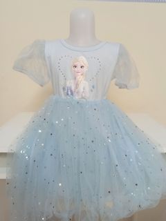 Dress elsa tile impor 3-4 thn