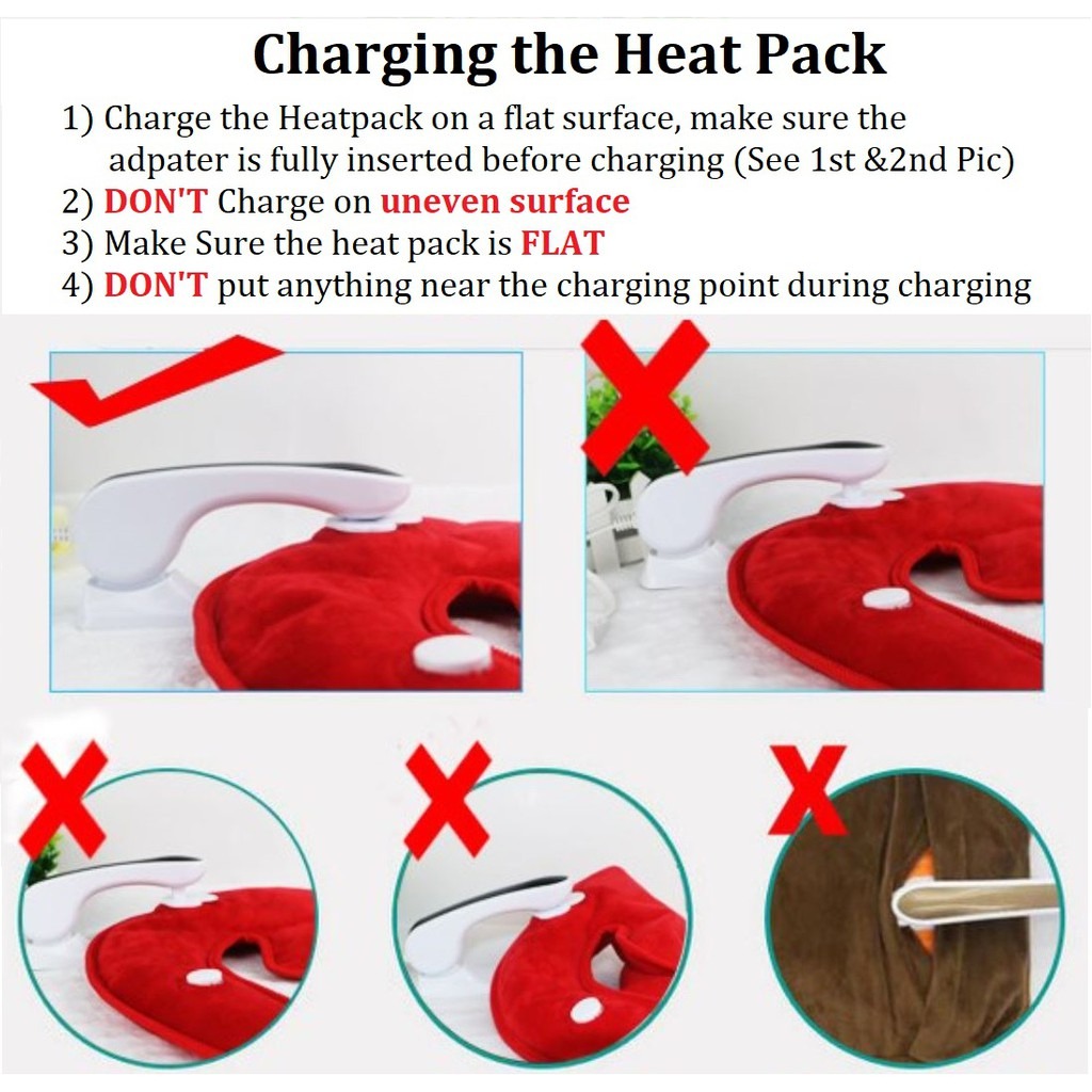 Electric Rechargable Heat Pad Lasting Heat Pack Relief Ache Cramp