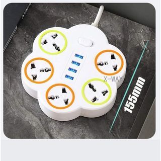 Extension Cord with USB Port Power Strip High-power Multi-switch Socket Cable Length Socket