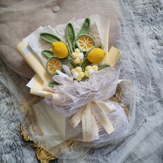 [FOC 🚚] Crochet Lemon Bouquet | Crochet Bouquet | Everlasting Bouquet | Crochet Flowers | Teacher's Day Bouquets | Graduation Bouquet | Mother's Day Gift | Birthday Flower