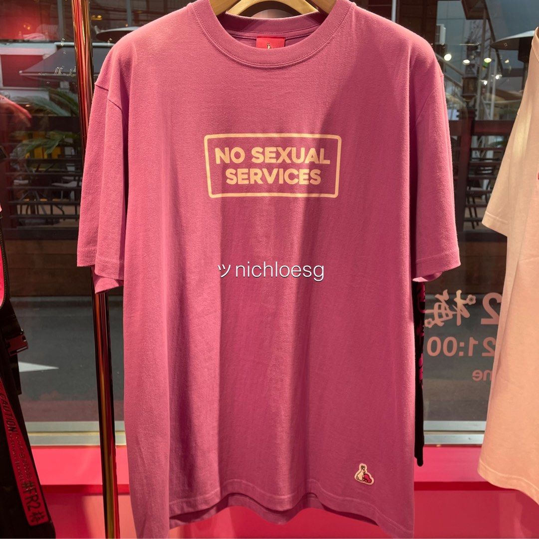 FR2 梅 NO SEXUAL SERVICES REFLECTOR TEE, Men's Fashion, Tops