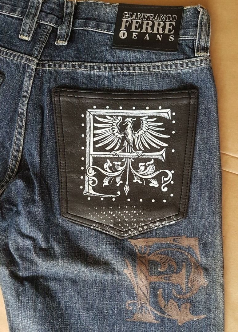 Gianfranco Ferre Fashion W31 L34 made in ITALY Ferre Designer Denim Jeans In Vogue Denim Original Retro Apparels Vintage Clothing Distressed