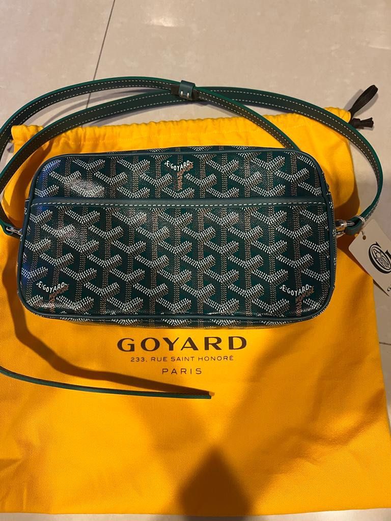 Used Goyard Cap Vert Shoulder Bag W 22cm H 13cm D 6.5cm Blue Color Rare