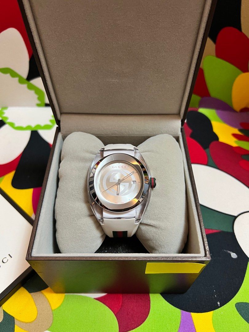 Gucci sync white rubber unisex watch store