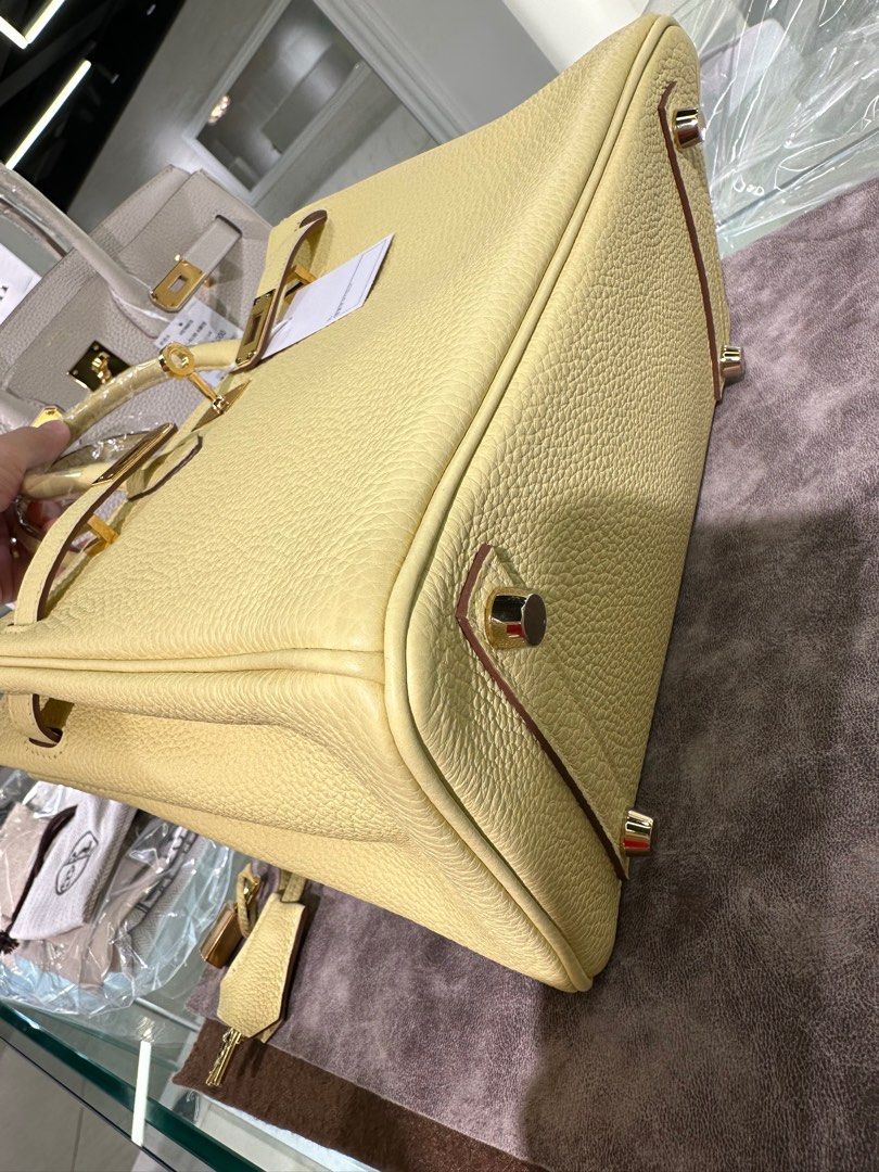 Hermes Birkin Bag 25cm Jaune Poussin Togo Gold Hardware