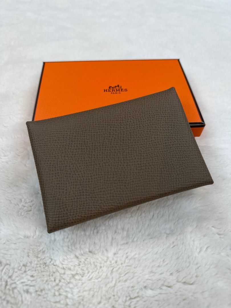 Hermes Calvi Duo Compact Card Holder, Luxury, Bags & Wallets on Carousell