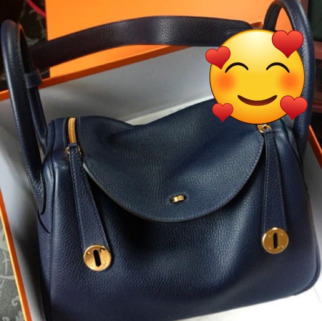 Hermes Lindy 30 Bleu Nuit Clemence bag GHW, Luxury, Bags & Wallets on  Carousell