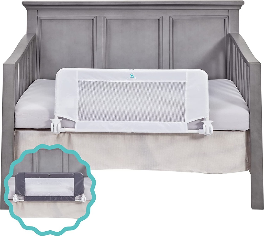 hiccapop Convertible Crib Toddler Bed Rail Guard with Reinforced Anchor