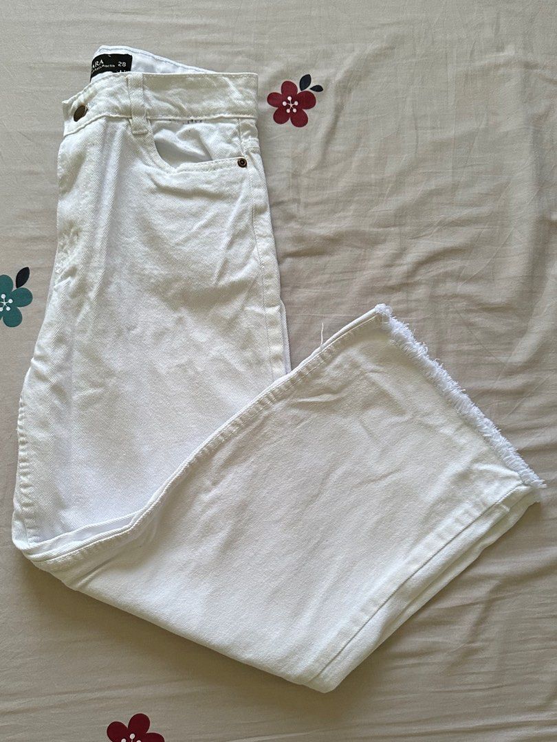 high rise white jeans