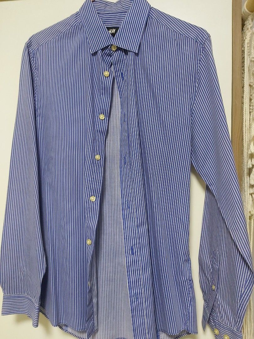 h&m striped button up