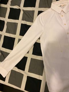 H&M White Long Sleeves Polo