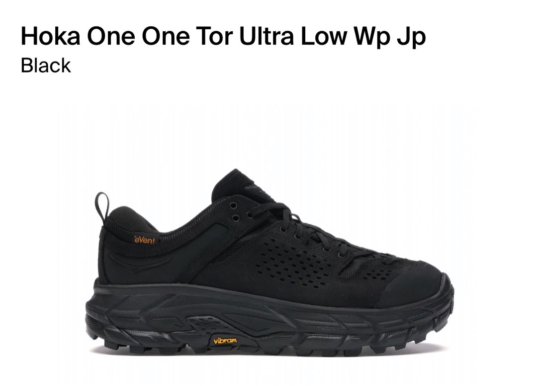 Hoka One One Tor Ultra Low Wp Jp Black US11 Women s Fashion Footwear Sneakers on Carousell