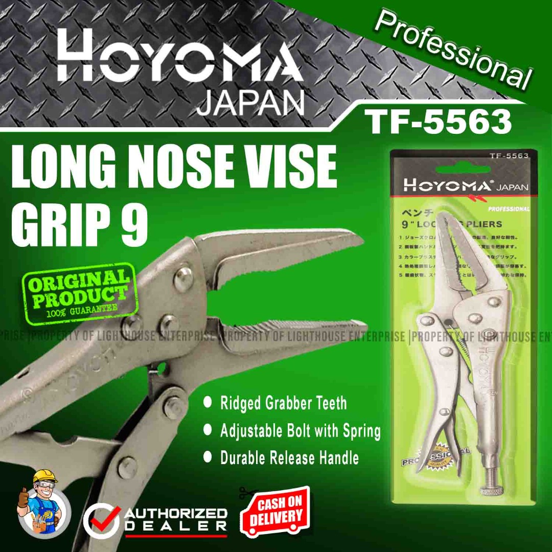 HOYOMA Japan 9" Locking Pliers/Long Nose Vise Grip (TF5563